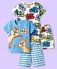 Babyhug Disney Single Jersey Knit Half Sleeves Shorts Night Suit with Chip & Dale Print Pack of 2 - Light Blue & White