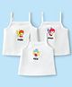 Doodle Poodle 100% Cotton Single Jersey Knit Sleeveless Slips With Fairy Print Pack Of 3 - White