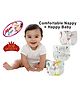 MOM CARE 6 Layer Muslin  Nappies For Newborn Baby With Velcro Attachment Pack of 3 White