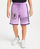 Pine Kids Marvel Terry Knit Knee Length Cut & Sew Shorts With Avengers Black Panther Graphics & Badge Detailing - Plum