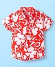 Babyhug Cotton Woven Half Sleeves Shirt With Floral Print - Red