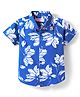 Babyhug Cotton Woven Half Sleeves Shirt With Floral Print - Blue