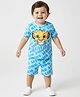 Babyhug Disney Single Jersey Knit Half Sleeves Shorts Night Suit With Lion King Graphics - Light Blue