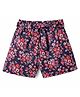 CrayonFlakes Cotton Floral Printed Shorts - Navy Blue