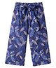CrayonFlakes Forest Printed Belted Cotton Palazzo - Blue
