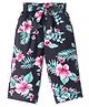 CrayonFlakes Floral Printed Belted Palazzo - Black