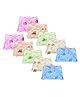 Little Boo Cloth Nappy Reusable washable Diapers String Tie Up Newborn Teddy Print - Set Of 10 Multicolor