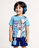 Babyhug Marvel Single Jersey Knit Half Sleeves T-Shirt & Shorts Set With Spider Man Graphics & Pocket Detailing - Blue