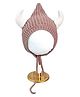 Little Surprise Box Woollen Blend Self Designed & Horns Embellished With Tie Up Cap - Brown-  Diameter-42cms
