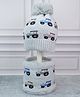 Little Surprise Box Woollen Blend Cars Designed Beanie Cap & Neck Muffler Set - Grey-  Diameter- 44cms