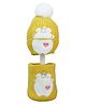 Little Surprise Box Woollen Blend Bear Designed Beanie Cap & Neck Muffler Set - Yellow-  Diameter- 36cms