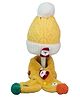 Little Surprise Box Woollen Blend Self Designed Santa Applique Detailed Beanie Cap & Muffler Set - Yellow-  Diameter 32cms