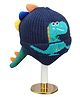 Little Surprise Box Woollen Blend Dinosaur Designed Knitted Beanie Cap - Navy Blue-  Diameter 36cms