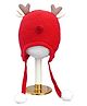 Little Surprise Box Woollen Blend Reindeer Designed Tie Up Detailed Knitted Cap - Red-  Diameter- 44cms