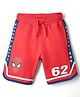 Pine Kids Marvel Terry Knit Knee Length Shorts With Spider Man Graphics - Red