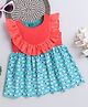 Many frocks & Sleeveless Polar Bear Printed Frill Detailed Dress - Pink & Green