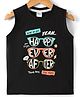 Tango Single Jersey Knit Sleeveless Tank  T-Shirt with Happy Ever After Text Print - Black