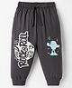 Taeko Single Jersey Knit Full Length Lounge Pant With Rock N Roll Print - Charcoal Grey