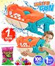 Fiddlerz Holi Pichkari High Pressure Water Gun Toy Dino Face Water Gun Holi Combo of 1 Pkt Holi Color & 100 Water Balloons for Kids Boys and Girls(color May Vary)