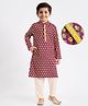 EARTHY TOUCH Cambric Woven Full Sleeves Kurta Pyjama Set with Floral Print - Purple