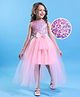 Hola Bonita Knit Sleeveless Skirt Dress with Sequin and  Shimmer with Bow Applique - Pink