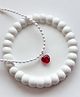 Bobbles & Scallops Beads Embellished Heart Designed Pendant - White & Red