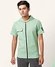 Coolsters by Pantaloons Cotton Half Sleeves Solid Hooded Shirt - Green