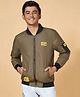 Coolsters by Pantaloons Full Sleeves Future Club Text Printed Jacket - Olive Green