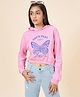 Coolsters by Pantaloons Cotton Full Sleeves Butterfly Printed Hoodie - Pink