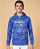 Coolsters by Pantaloons Cotton Full Sleeves Break The System Text Printed Hooded Sweatshirt - Blue