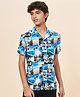 Coolsters by Pantaloons Rayon Half Sleeves Beach Theme Printed Shirt - Blue