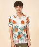 Coolsters by Pantaloons Rayon Half Sleeves Palm Trees Printed Shirt - Beige