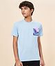 Coolsters by Pantaloons Cotton Half Sleeves Paradise Text Printed Tee - Light Blue