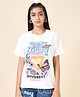 Coolsters by Pantaloons Cotton Spandex Half Sleeves Stay Lucky Forever Text Printed Tee - White