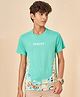 Coolsters by Pantaloons Cotton Half Sleeves Building & Venice Text Printed Tee - Green