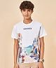 Coolsters by Pantaloons Cotton Half Sleeves Building & Greece Text Printed Tee - White
