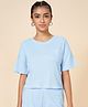 Coolsters by Pantaloons Cotton Half Sleeves Solid Tee - Sky Blue