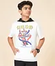 Coolsters by Pantaloons Cotton Half Sleeves Skate Boarder Printed Hooded Tee - White