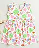 BUMZEE Cotton Sleeveless Birds & Leaves Printed Dress - White
