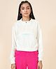 Coolsters by Pantaloons Cotton Full Sleeves Be Creative Text Printed Hooded Sweatshirt - White