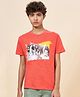 Coolsters by Pantaloons Cotton Half Sleeves Break The Rules Text Printed Tee - Orange