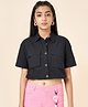 Coolsters by Pantaloons Cotton Half Sleeves Solid Shirt Style Top - Black