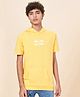 Coolsters by Pantaloons Cotton Half Sleeves My Life My Rules Text Back Printed Hooded Tee - Yellow