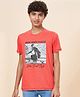 Coolsters by Pantaloons Cotton Half Sleeves Dream Create Inspire Text Printed Tee - Orange
