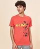 Coolsters by Pantaloons Cotton Half Sleeves No Limit Text Printed Tee - Coral