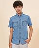 Coolsters by Pantaloons Cotton Half Sleeves Solid Shirt - Blue