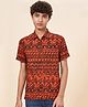Coolsters by Pantaloons Rayon Half Sleeves Abstract Printed Shirt - Rust Orange