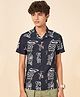 Coolsters by Pantaloons Cotton Half Sleeves Dream Text Printed Shirt - Black