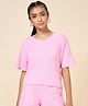 Coolsters by Pantaloons Cotton Half Sleeves Solid Tee - Pink
