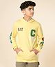 Coolsters by Pantaloons Full Sleeves Typography Printed Hooded Sweatshirt - Yellow